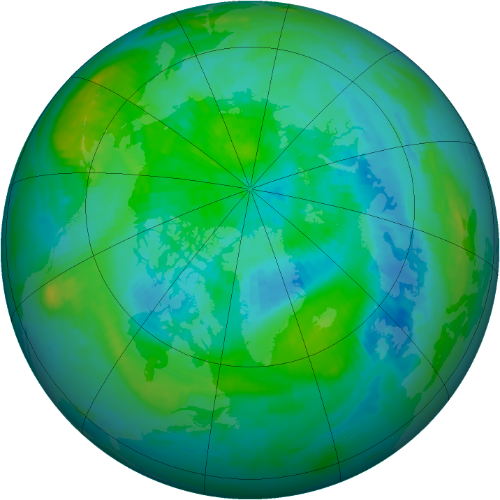 Arctic ozone map for 10 September 1988